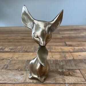 Vintage Leonard Solid Brass Mouse Heavy Paperweight Figurine 5.5" Tall